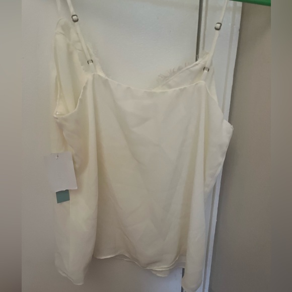 Off white tank top with lace trim around neckline. New with tags and never worn - Picture 3 of 4